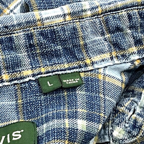 Orvis Shirt Men Large Blue Plaid Button Up 100% Cotton Long Sleeve Active Fit - Picture 9 of 15